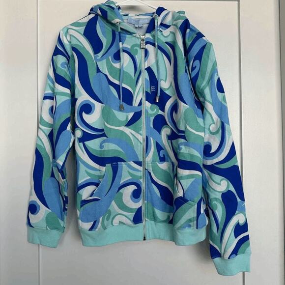NWT Hill House Ocean Kaleidoscope The Allie Zip-Up Hoodie Hoodie Jacket Size M - Picture 3 of 10
